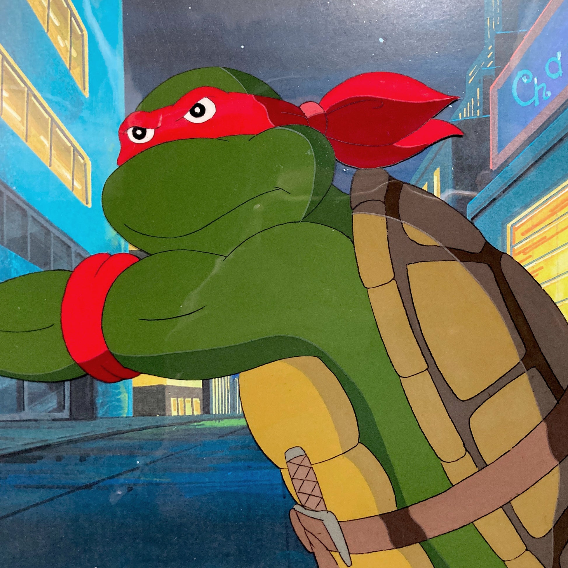 Teenage Mutant Ninja Turtles : Raphael Original Production Cel – Murakami-Wolf-Swenson (1987–1989). For sale on FLIP Gallery