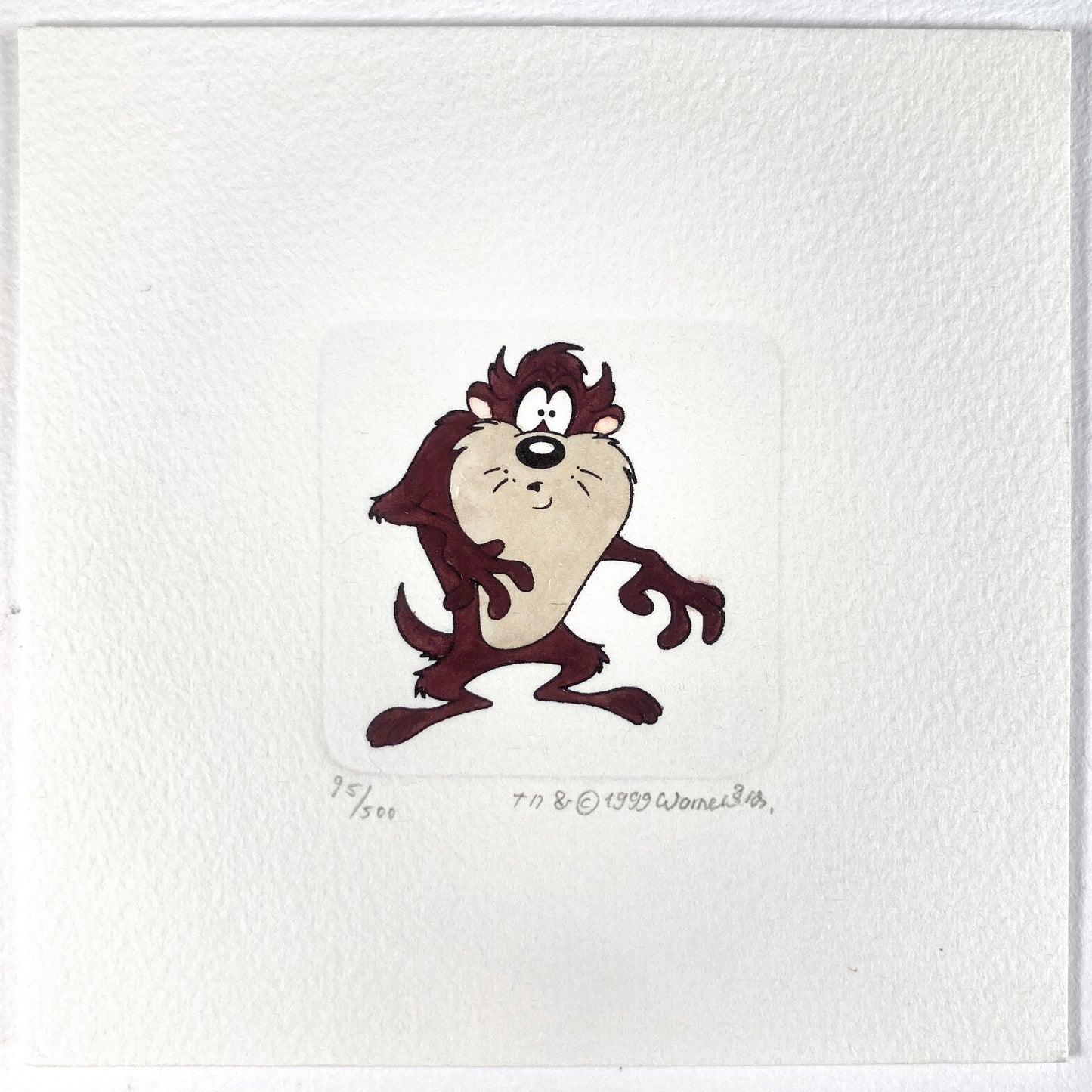 Tasmanian Devil Hand-Colored Sowa & Reiser Sold-Out Limited Edition Cartoon Etching #95/500 (Warner Brothers, c. 1990s-2000s). For sale on FLIP Gallery