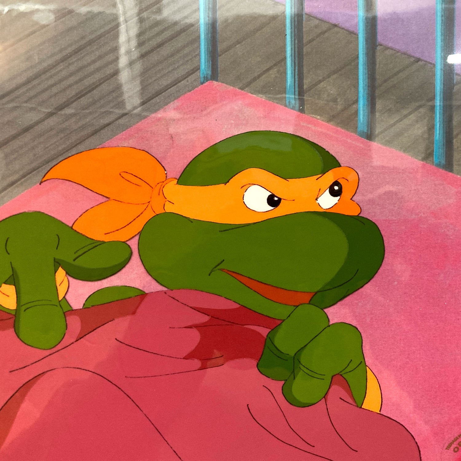 Teenage Mutant Ninja Turtles : Michelangelo Original Animation Production Cel – Murakami-Wolf-Swenson (1987–1989). For sale on FLIP Gallery