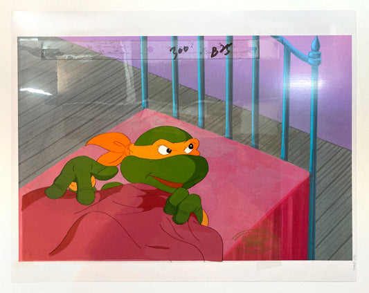 Teenage Mutant Ninja Turtles : Michelangelo Original Animation Production Cel – Murakami-Wolf-Swenson (1987–1989). For sale on FLIP Gallery