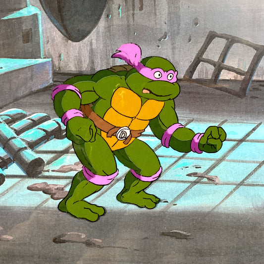 Teenage Mutant Ninja Turtles : Donatello Original Production Cel – Murakami-Wolf-Swenson (1987–1989). For sale on FLIP Gallery