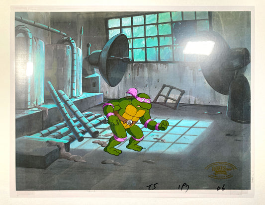 Teenage Mutant Ninja Turtles : Donatello Original Production Cel – Murakami-Wolf-Swenson (1987–1989). For sale on FLIP Gallery
