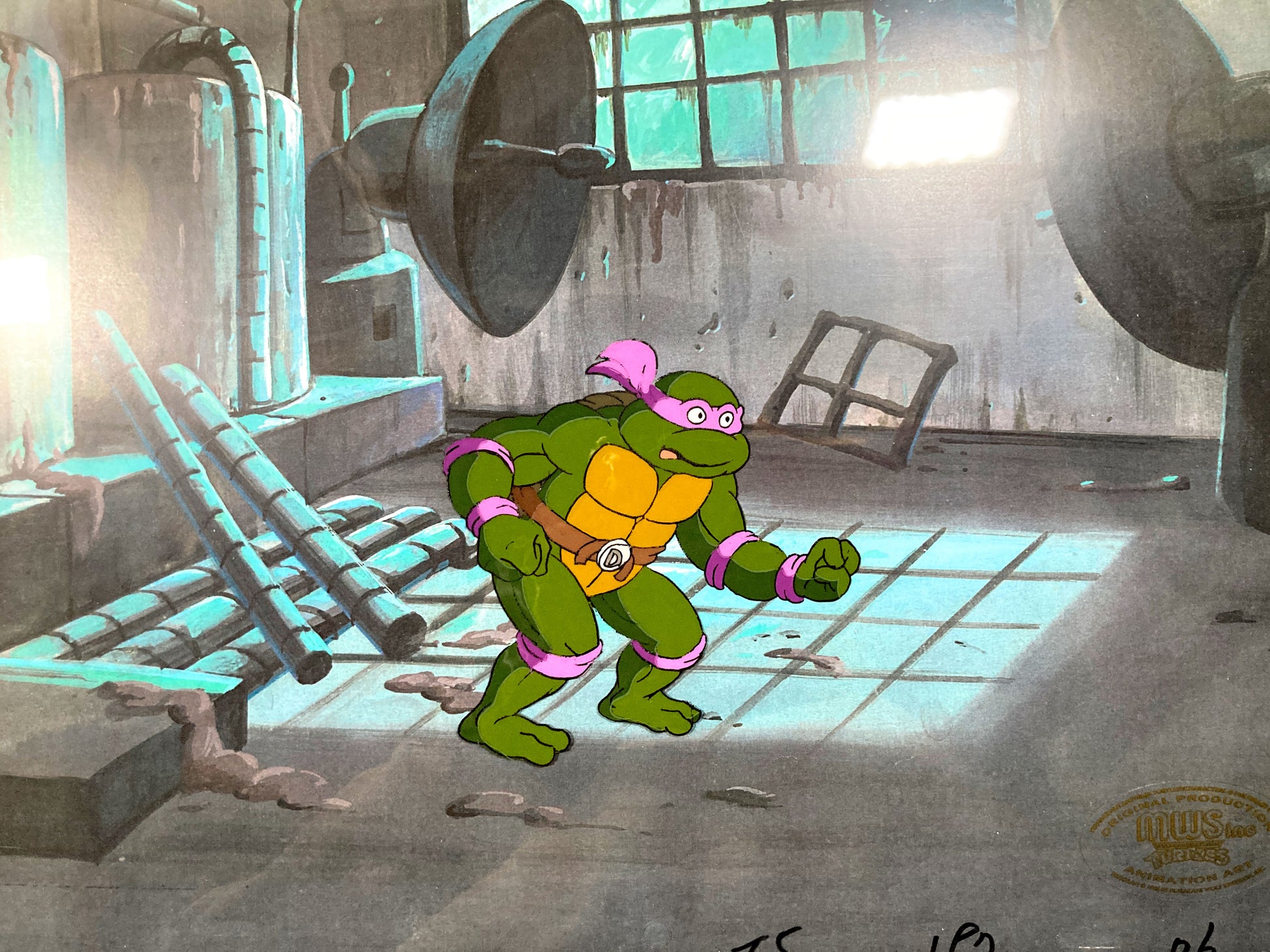 Teenage Mutant Ninja Turtles : Donatello Original Production Cel – Murakami-Wolf-Swenson (1987–1989). For sale on FLIP Gallery