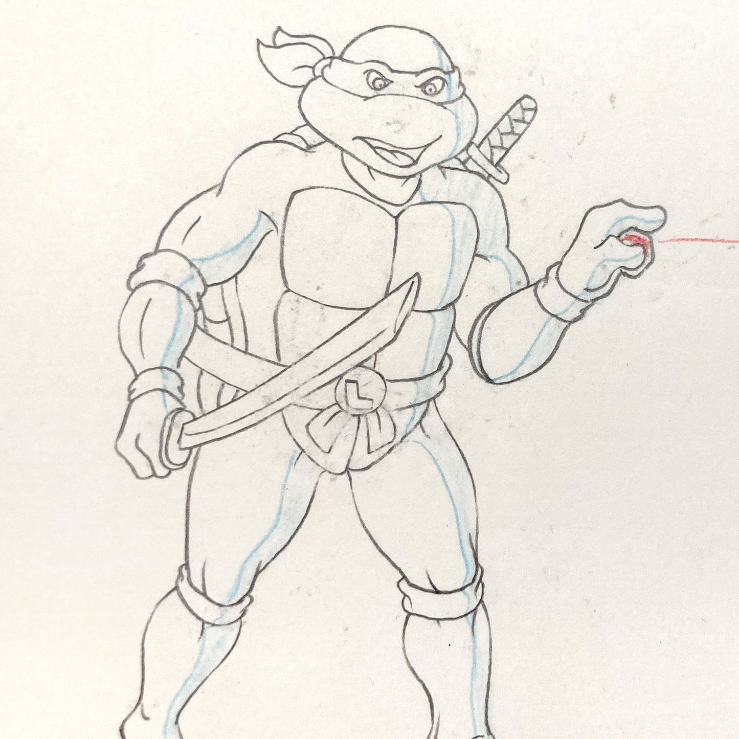 Teenage Mutant Ninja Turtles Leonardo Original Animation Drawing – Murakami-Wolf-Swenson (1987–1989). For sale on FLIP Gallery