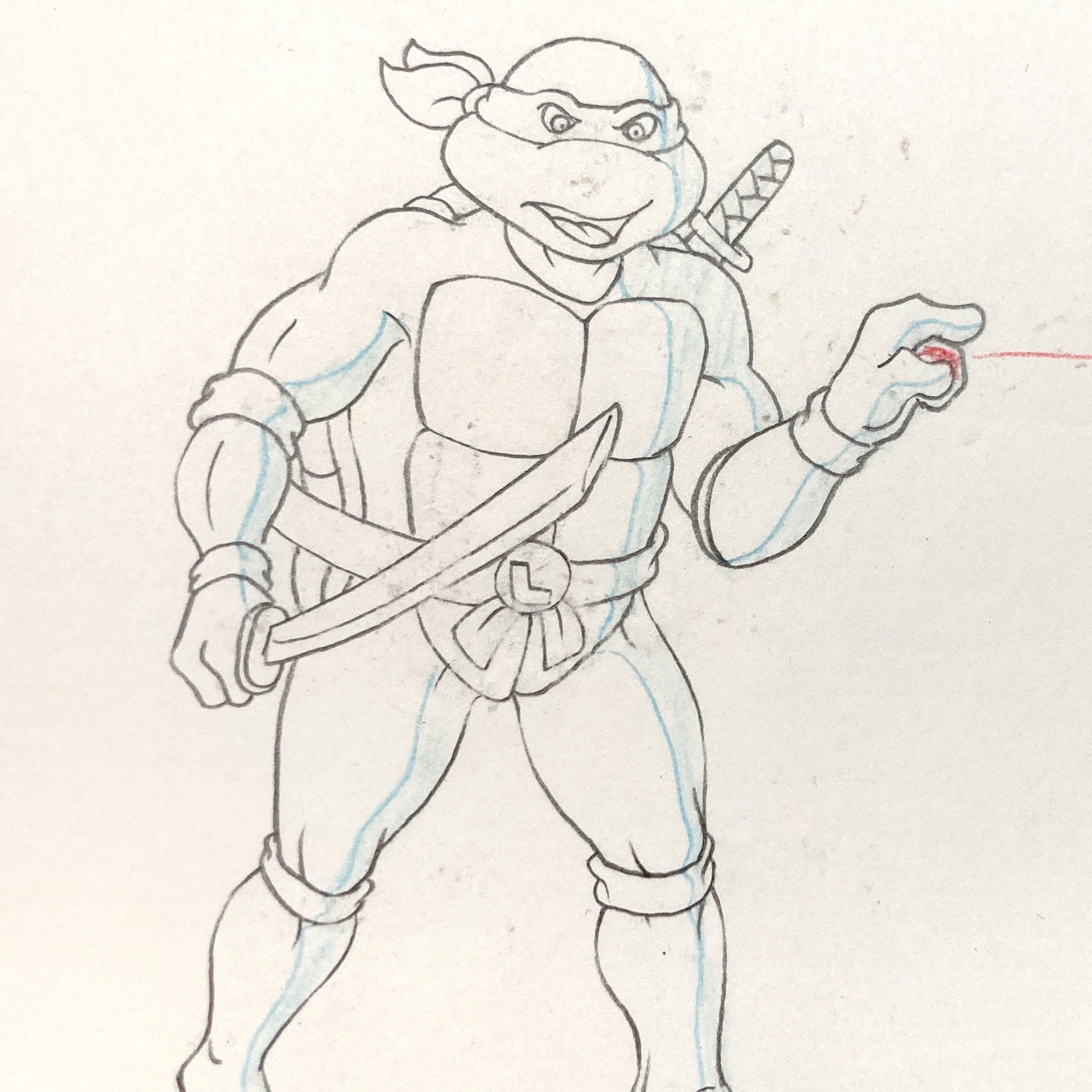 Teenage Mutant Ninja Turtles Leonardo Original Animation Drawing – Murakami-Wolf-Swenson (1987–1989). For sale on FLIP Gallery