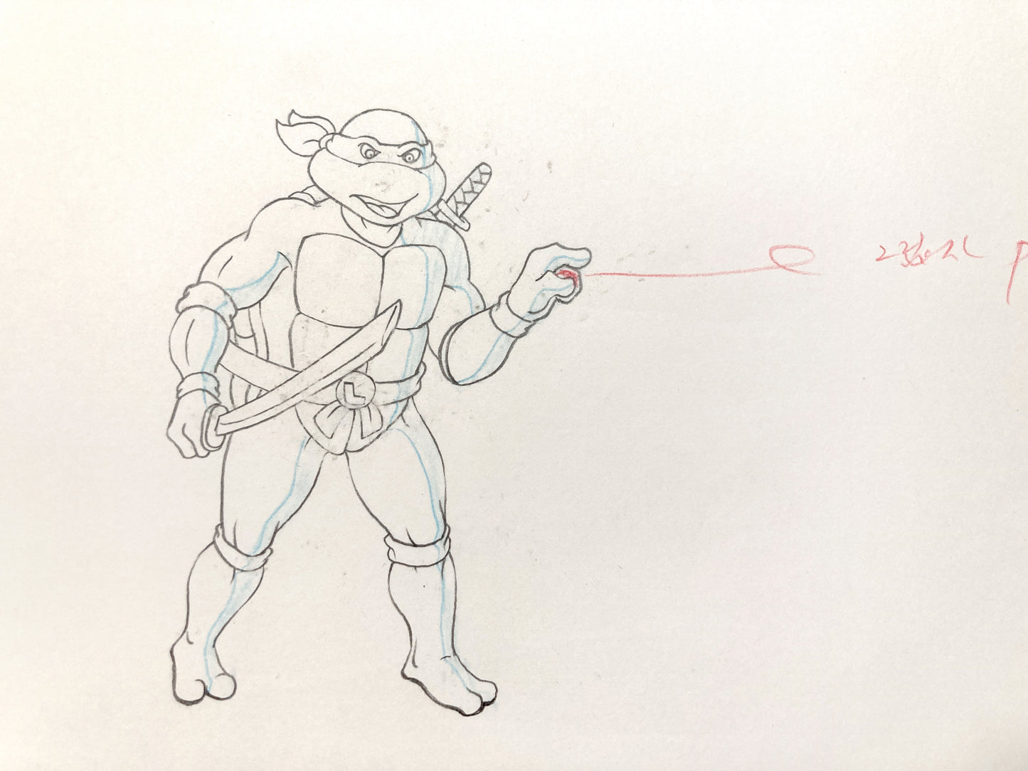 Teenage Mutant Ninja Turtles Leonardo Original Animation Drawing – Murakami-Wolf-Swenson (1987–1989). For sale on FLIP Gallery