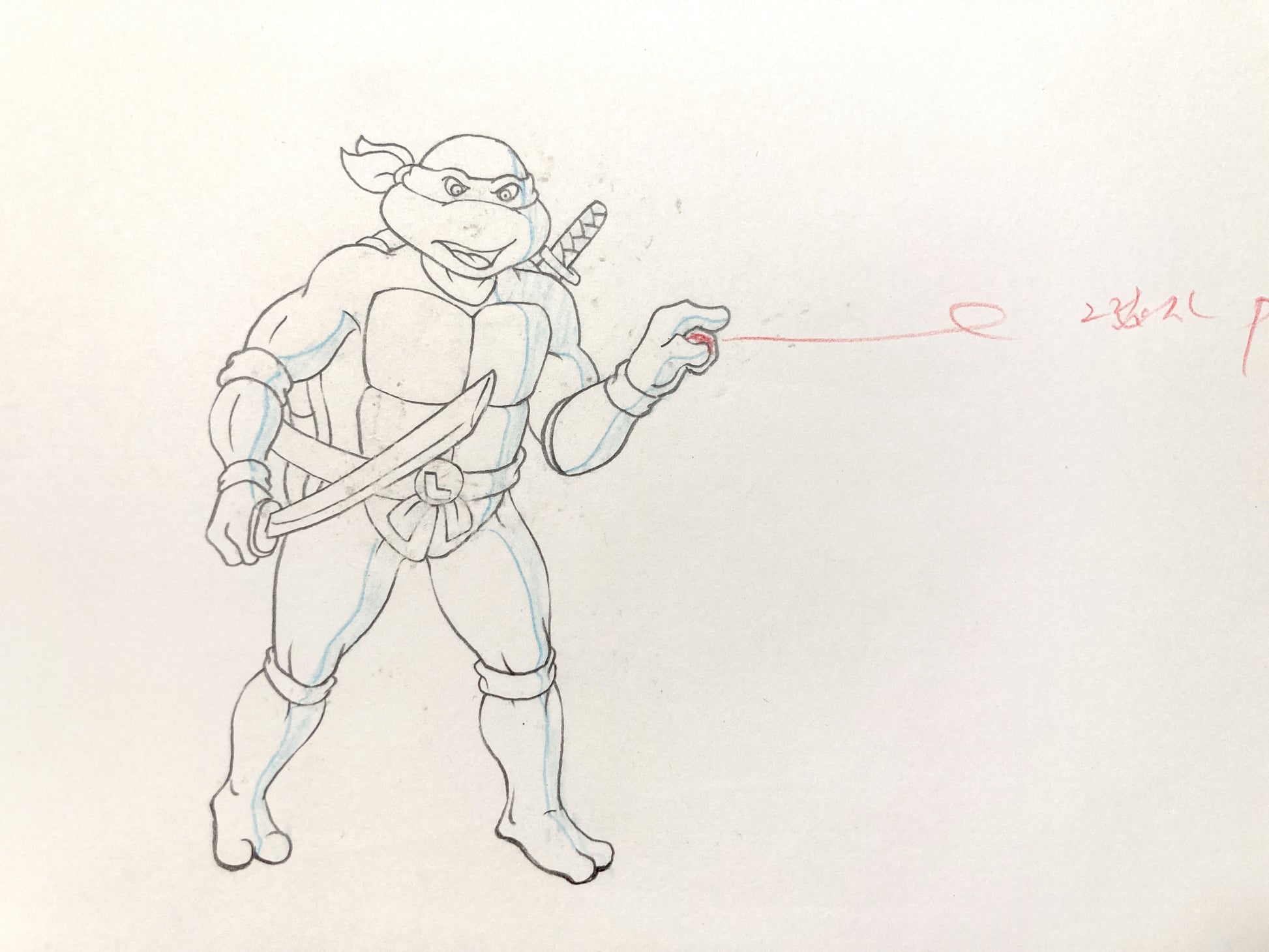 Teenage Mutant Ninja Turtles Leonardo Original Animation Drawing – Murakami-Wolf-Swenson (1987–1989). For sale on FLIP Gallery
