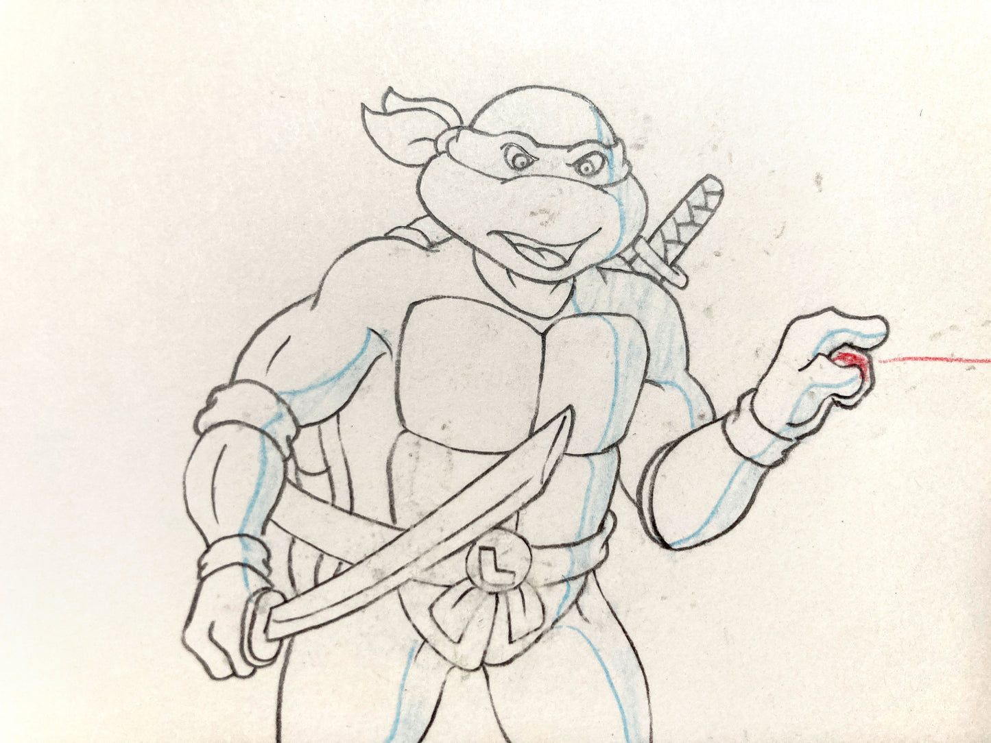 Teenage Mutant Ninja Turtles Leonardo Original Animation Drawing – Murakami-Wolf-Swenson (1987–1989). For sale on FLIP Gallery