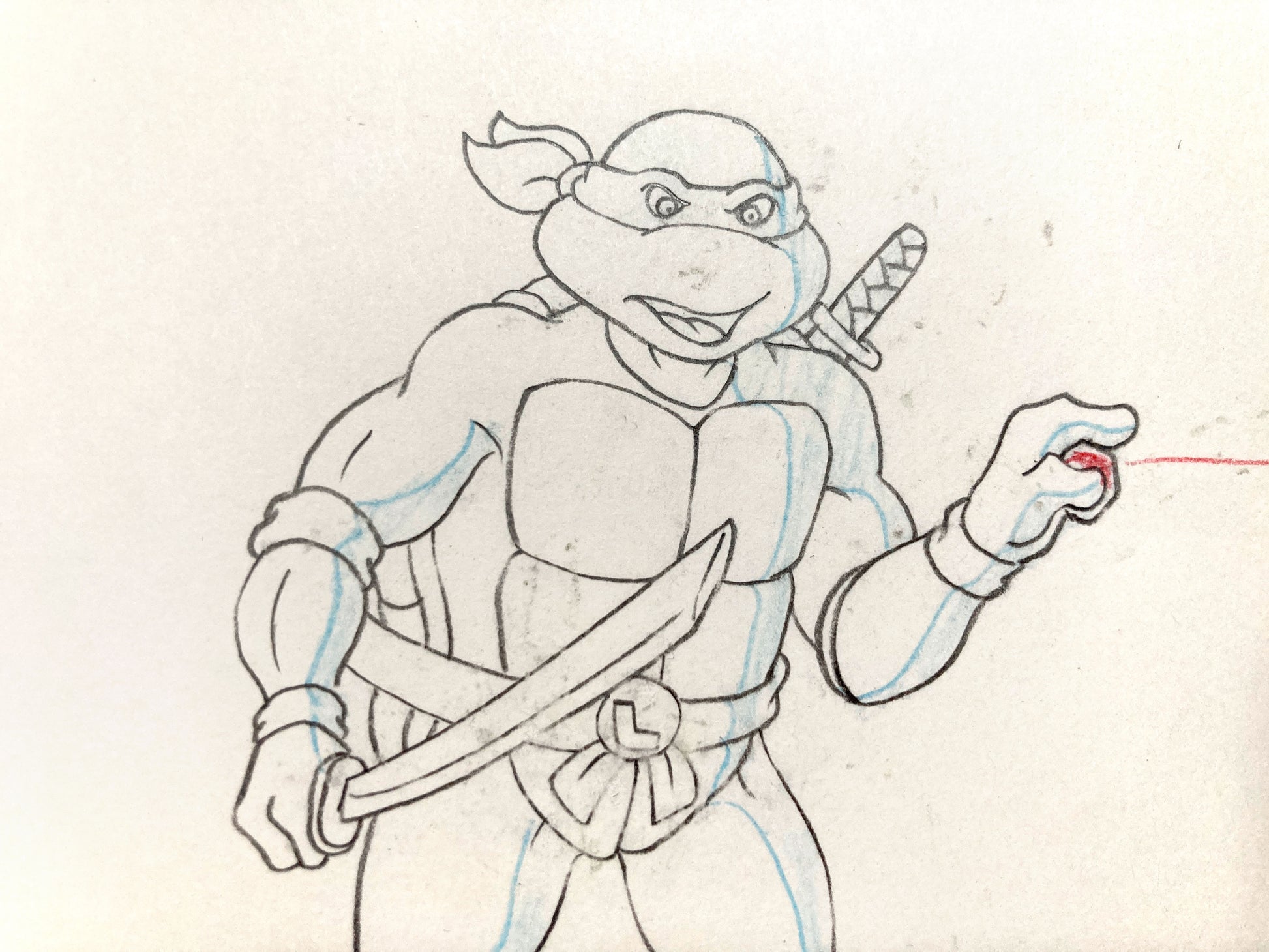 Teenage Mutant Ninja Turtles Leonardo Original Animation Drawing – Murakami-Wolf-Swenson (1987–1989). For sale on FLIP Gallery