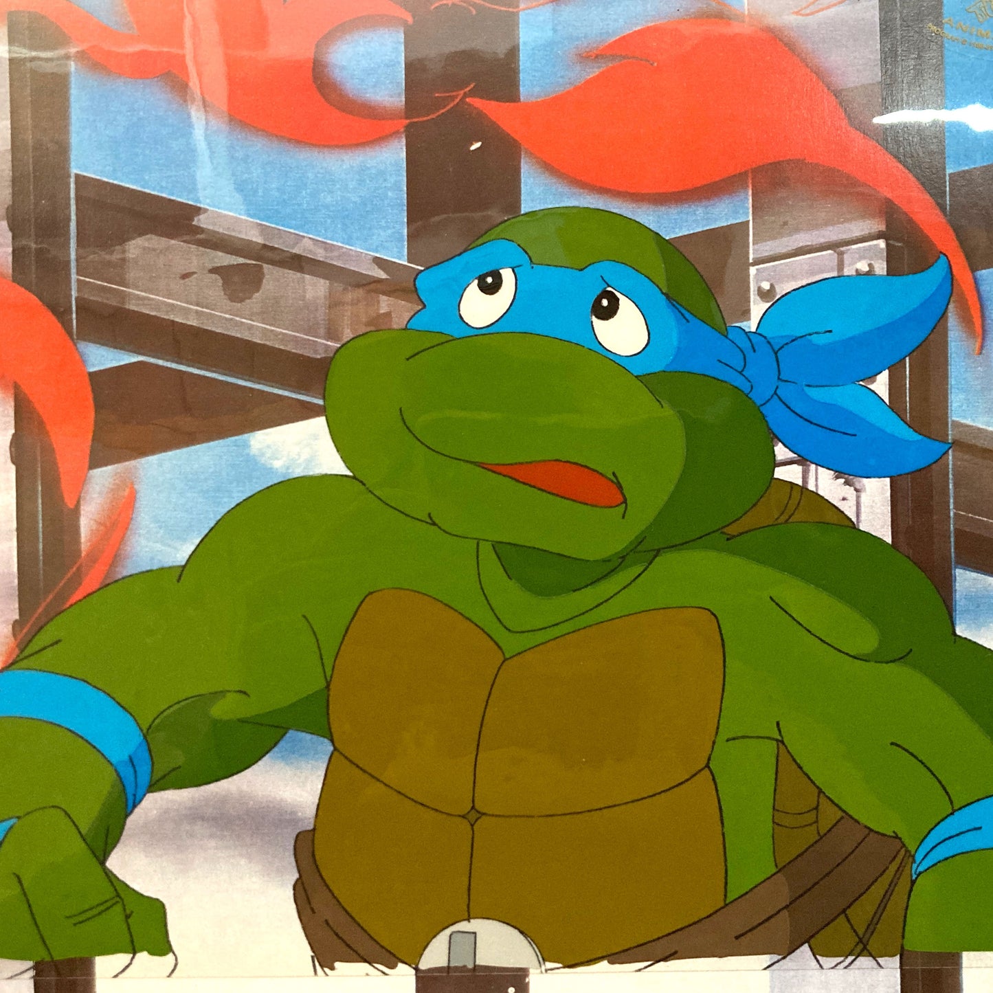 Teenage Mutant Ninja Turtles : Leonardo Original Production Cel – Murakami-Wolf-Swenson (1987–1989). For sale on FLIP Gallery