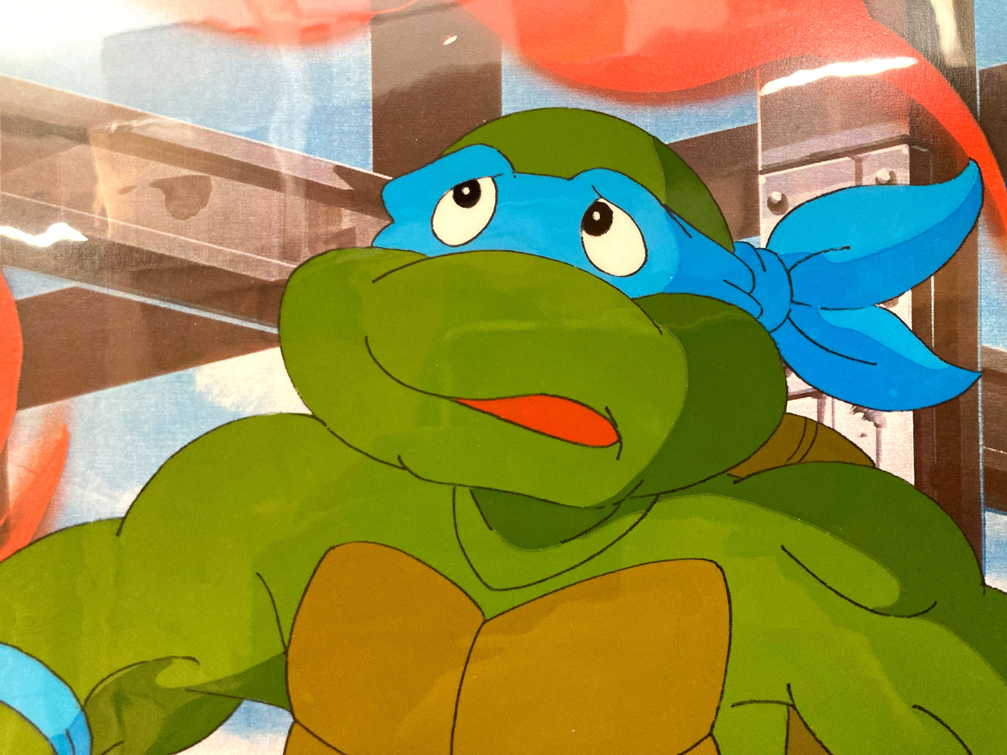 Teenage Mutant Ninja Turtles : Leonardo Original Production Cel – Murakami-Wolf-Swenson (1987–1989). For sale on FLIP Gallery