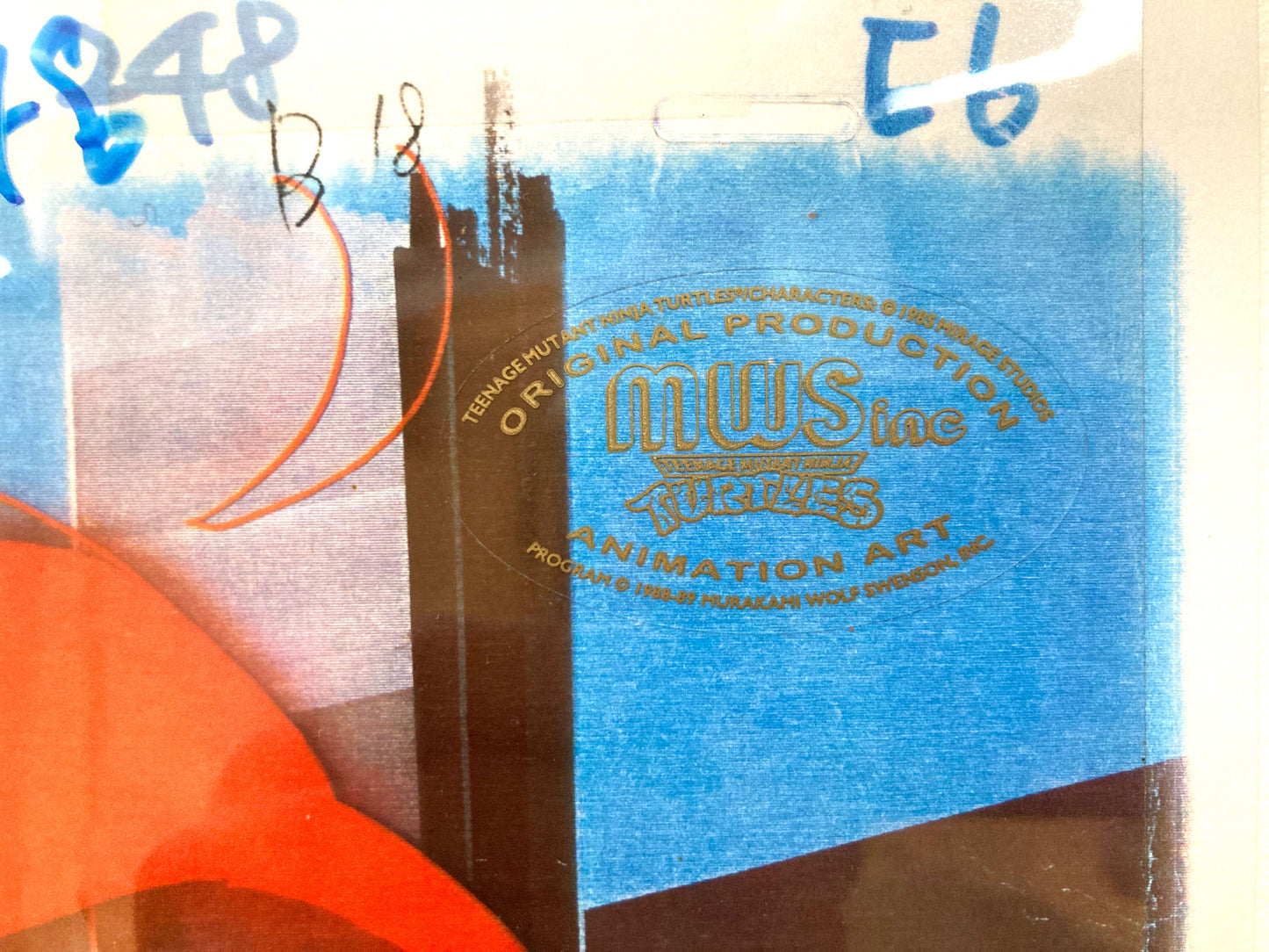 Teenage Mutant Ninja Turtles : Leonardo Original Production Cel – Murakami-Wolf-Swenson (1987–1989). For sale on FLIP Gallery