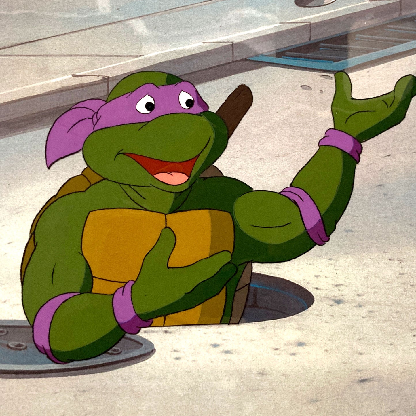 Teenage Mutant Ninja Turtles : Donatello Original Production Cel – Murakami-Wolf-Swenson (1987–1989). For sale on FLIP Gallery