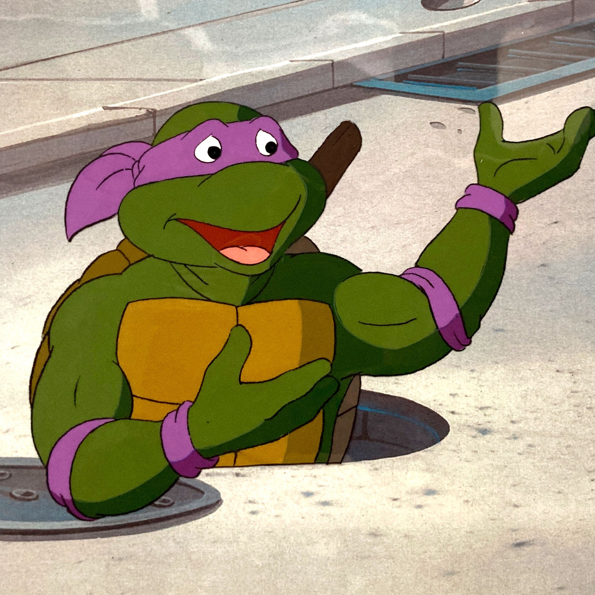 Teenage Mutant Ninja Turtles : Donatello Original Production Cel – Murakami-Wolf-Swenson (1987–1989). For sale on FLIP Gallery