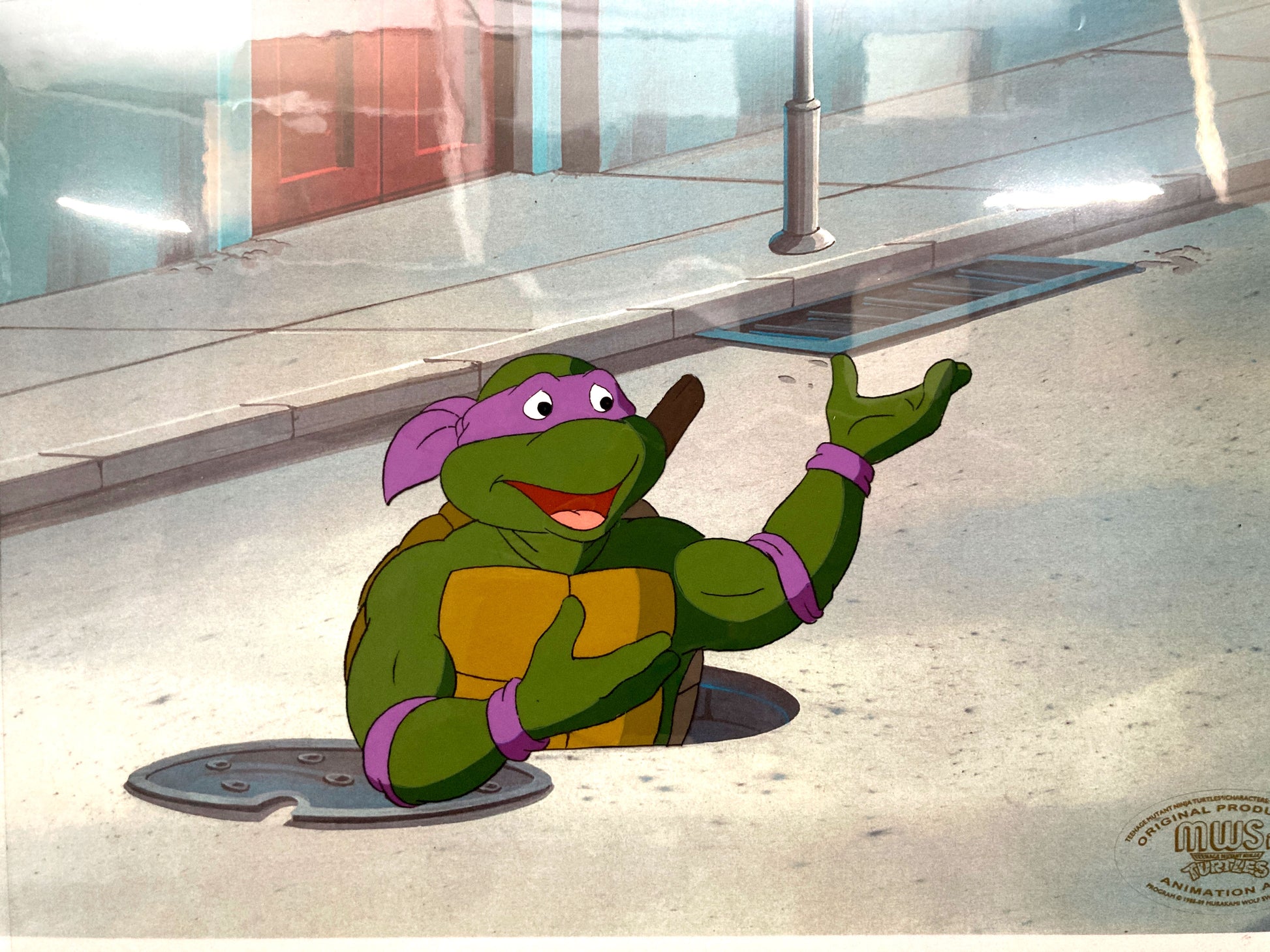 Teenage Mutant Ninja Turtles : Donatello Original Production Cel – Murakami-Wolf-Swenson (1987–1989). For sale on FLIP Gallery