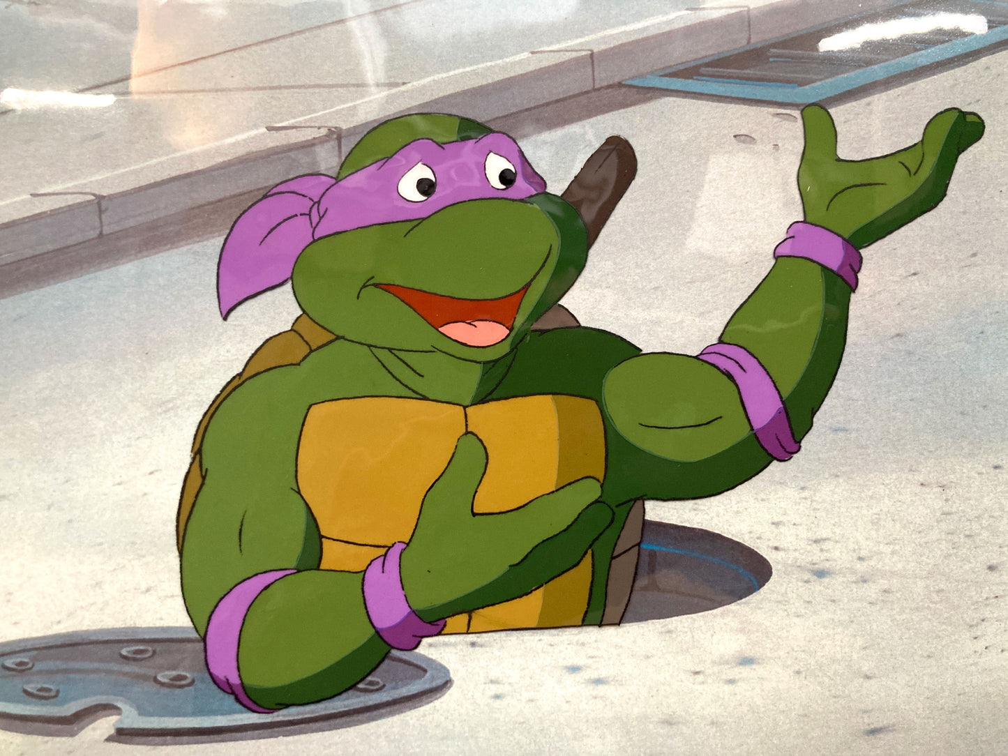 Teenage Mutant Ninja Turtles : Donatello Original Production Cel – Murakami-Wolf-Swenson (1987–1989). For sale on FLIP Gallery