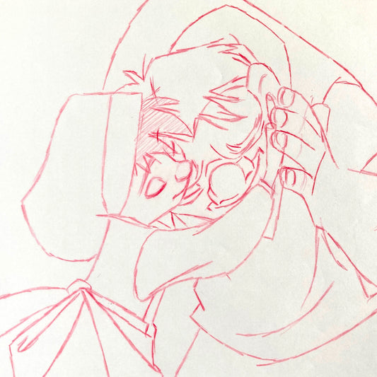 The Hunchback of Notre Dame: Original Production Used Animation Drawing of Quasimodo and a Little Girl (Walt Disney, 1996). For sale on FLIP Gallery