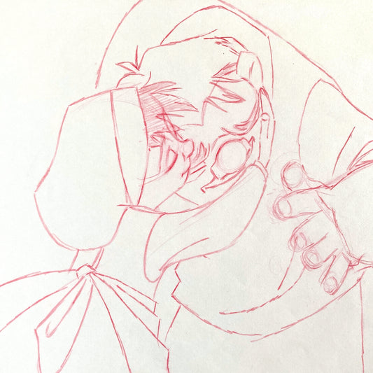 The Hunchback of Notre Dame: Original Animation Drawing of Quasimodo and a Little Girl (Walt Disney, 1996). For sale on FLIP Gallery
