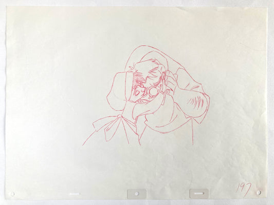 The Hunchback of Notre Dame: Original Production Used Animation Drawing of Quasimodo and a Little Girl (Walt Disney, 1996). For sale on FLIP Gallery