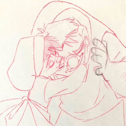 The Hunchback of Notre Dame: Original Production Used Animation Drawing of Quasimodo and a Little Girl (Walt Disney, 1996). For sale on FLIP Gallery