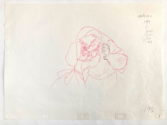 The Hunchback of Notre Dame: Original Production Used Animation Drawing of Quasimodo and a Little Girl (Walt Disney, 1996). For sale on FLIP Gallery