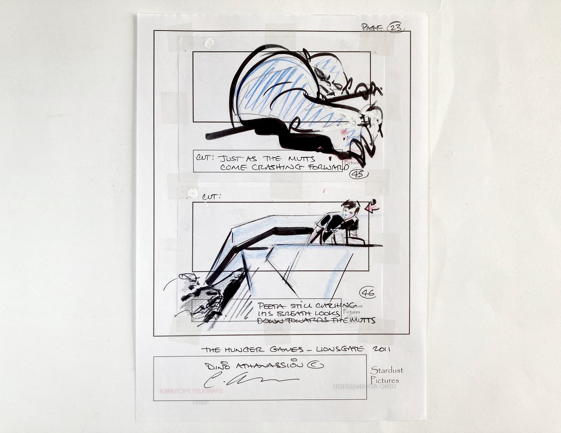 The Hunger Games : Original Storyboards Art Signed (Lions Gate, 2012). For sale on FLIP Gallery