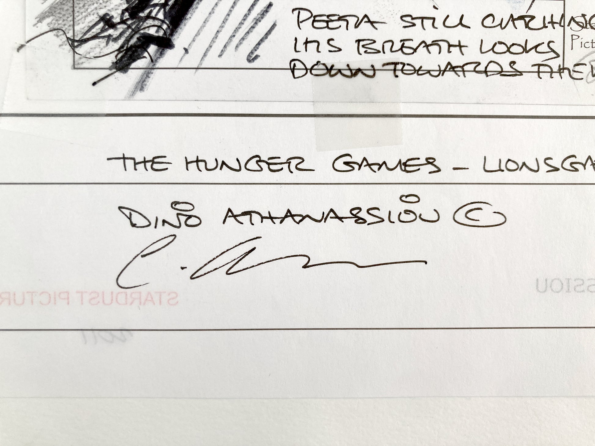 The Hunger Games : Original Storyboards Art Signed (Lions Gate, 2012). For sale on FLIP Gallery