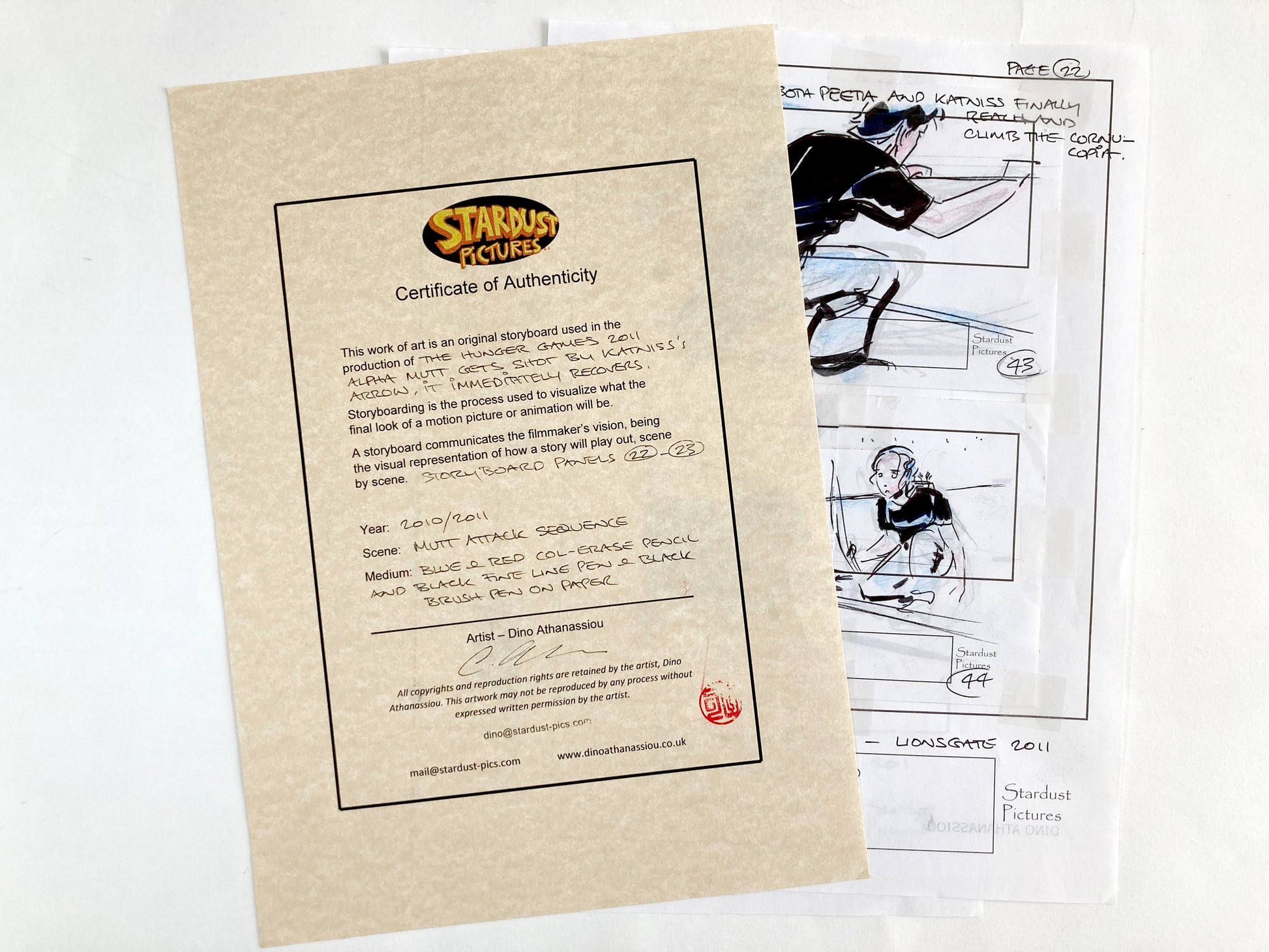 The Hunger Games : Original Storyboards Art Signed (Lions Gate, 2012). For sale on FLIP Gallery