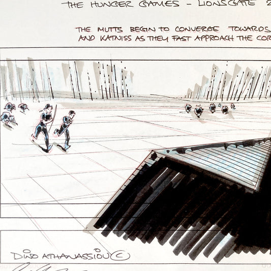 The Hunger Games Original Production Storyboard Art Signed (Lions Gate, 2012). For sale on FLIP Gallery