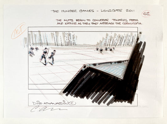 The Hunger Games Original Production Storyboard Art Signed (Lions Gate, 2012). For sale on FLIP Gallery
