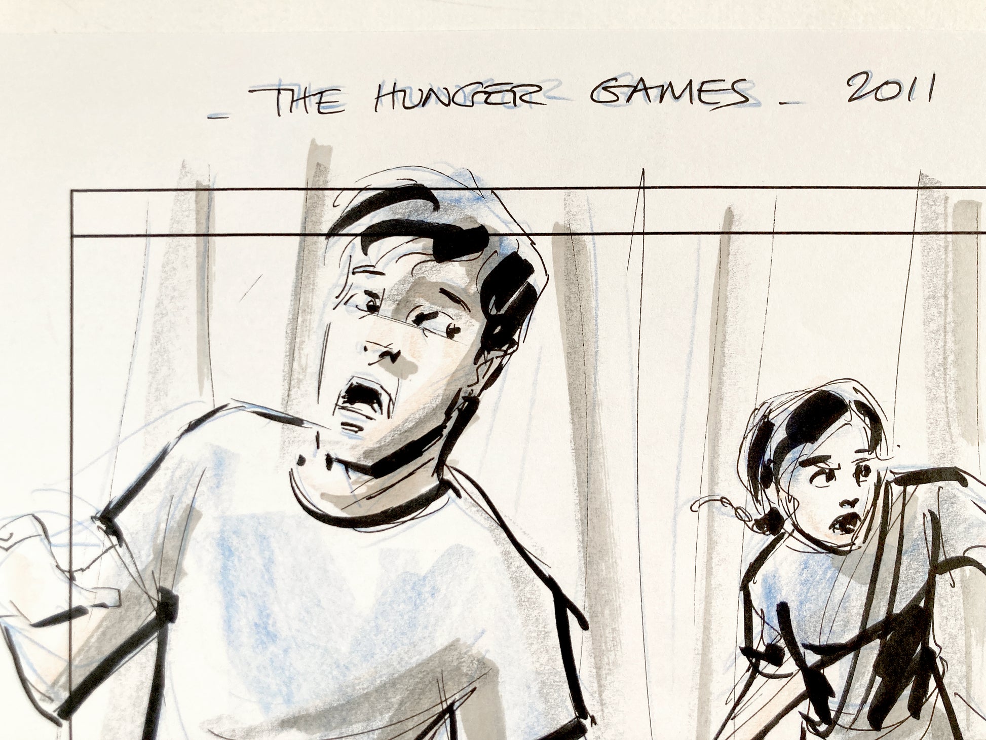 The Hunger Games : Original Production Used Storyboard Art Signed by Dino Athanassiou (Lions Gate, 2012). For sale on FLIP Gallery