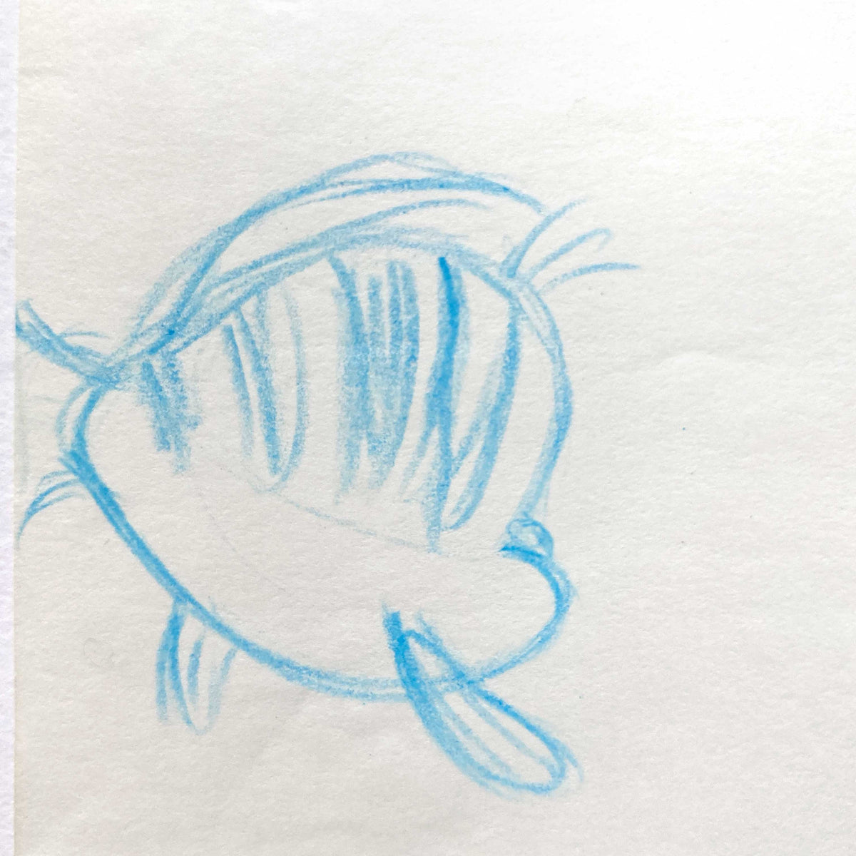 FLOUNDER - The Little Mermaid Original Production Used Animation Drawing (Walt Disney, 1989). For sale on FLIP Gallery