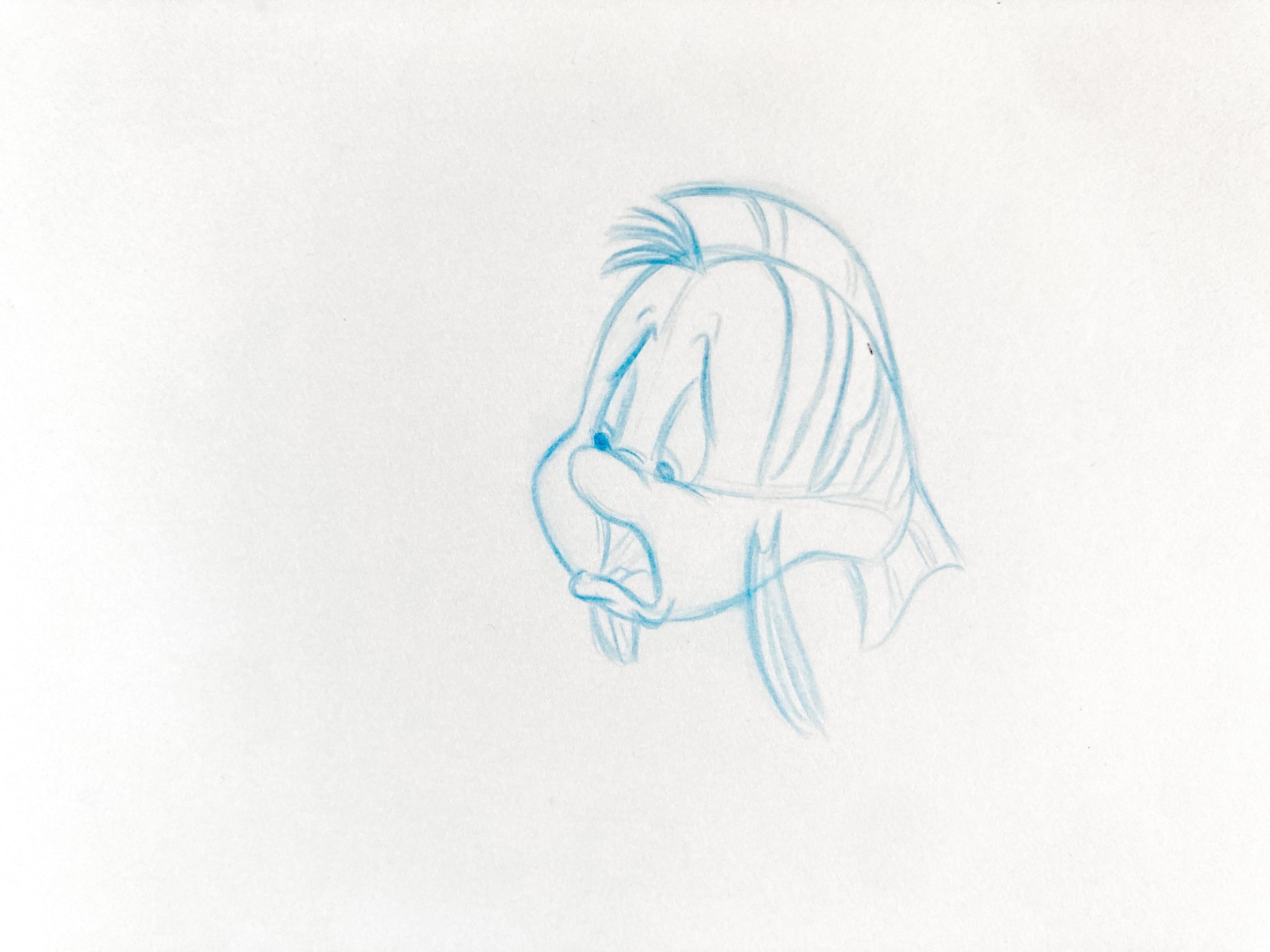 Original Animation Drawing of Flounder from The Little Mermaid (Walt Disney Studios)