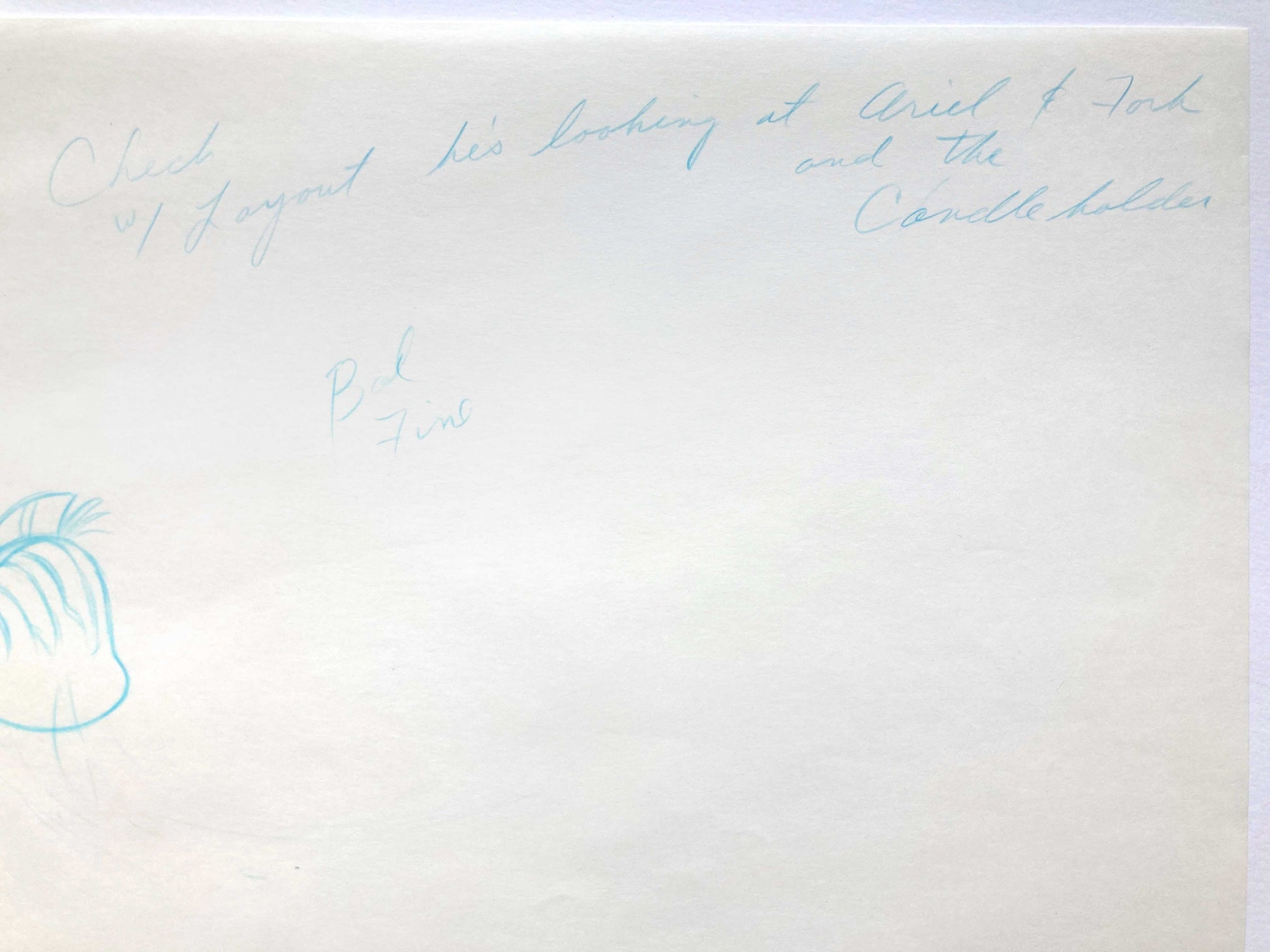 FLOUNDER : The Little Mermaid - Original Production Used Animation Drawing (Walt Disney, 1989). For sale on FLIP Gallery