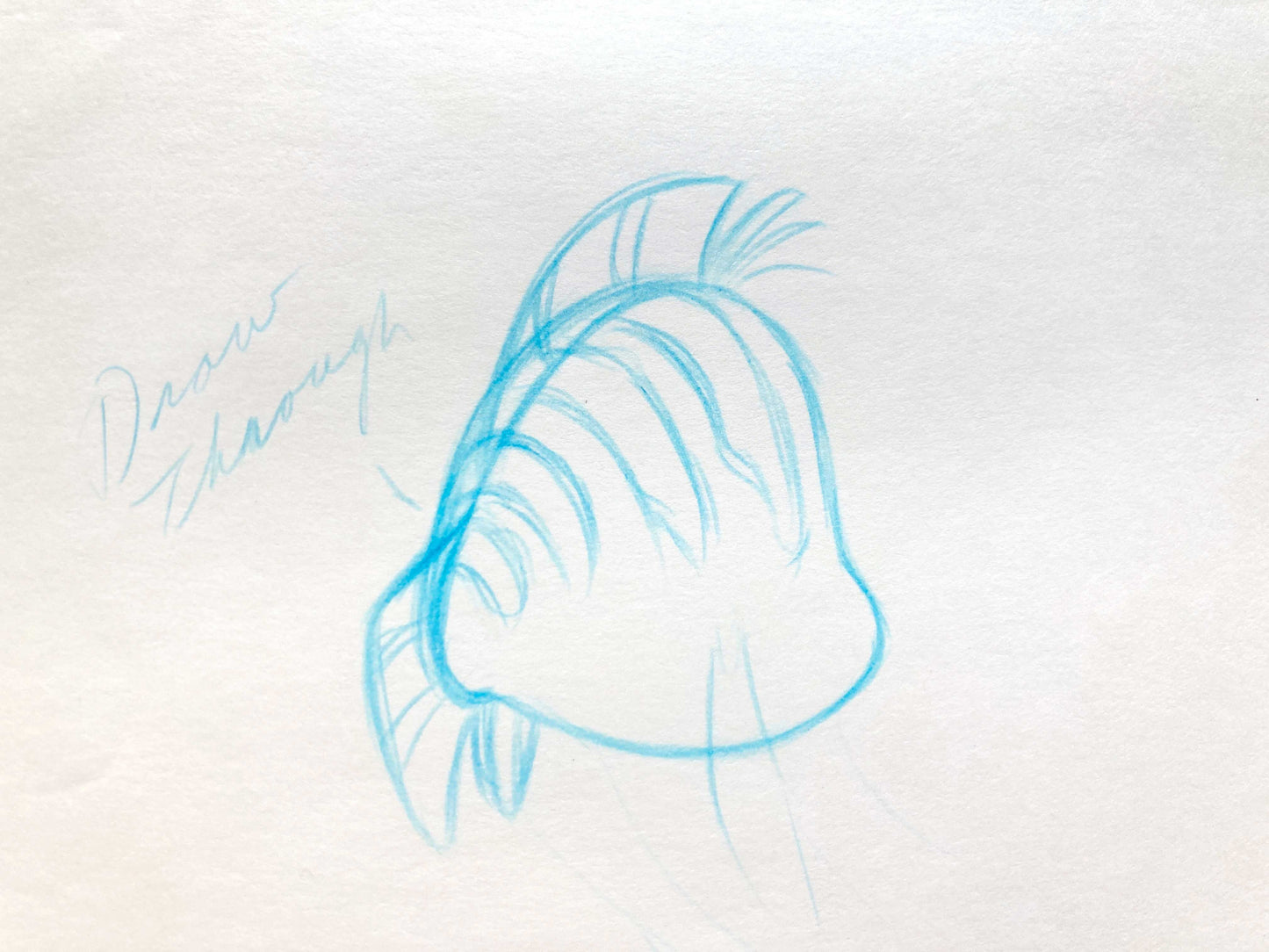 FLOUNDER : The Little Mermaid - Original Production Used Animation Drawing (Walt Disney, 1989). For sale on FLIP Gallery