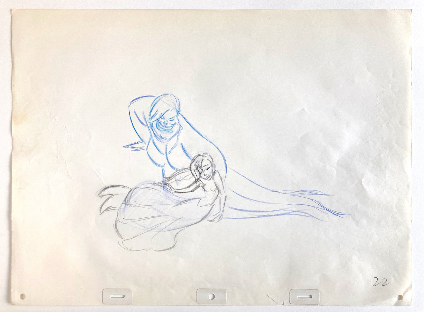 The Little Mermaid : Ursula and Ariel Original Animation Production Used Drawing (Walt Disney, 1989). For sale on FLIP Gallery
