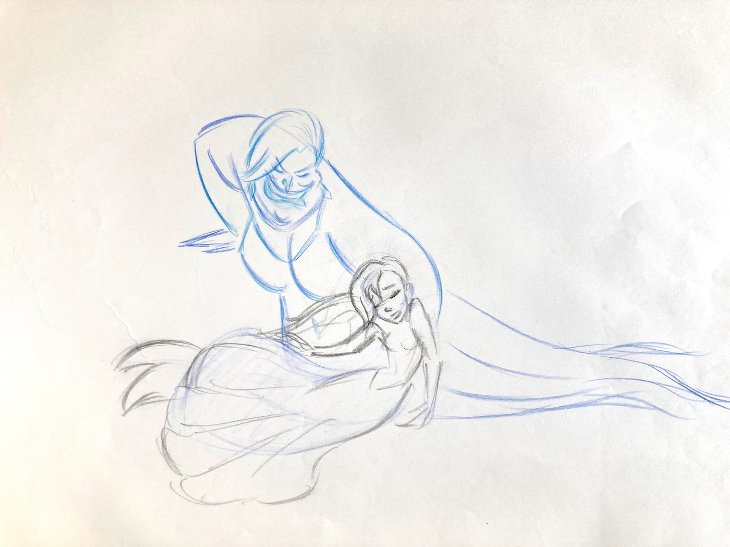 The Little Mermaid : Ursula and Ariel Original Animation Production Used Drawing (Walt Disney, 1989). For sale on FLIP Gallery