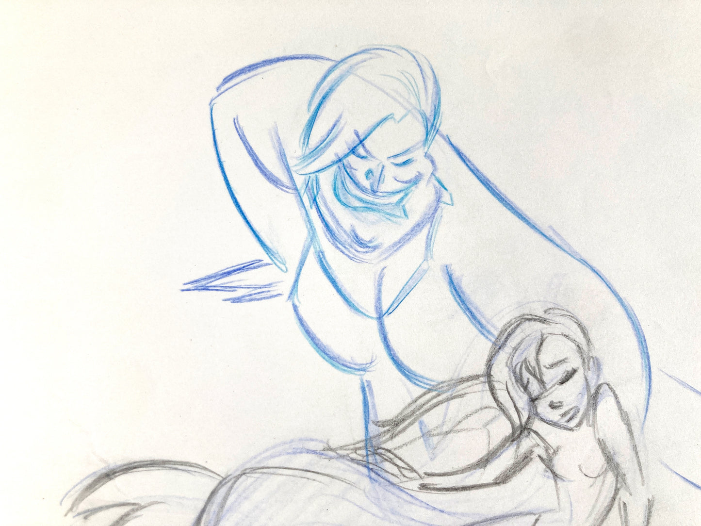 The Little Mermaid : Ursula and Ariel Original Animation Production Used Drawing (Walt Disney, 1989). For sale on FLIP Gallery