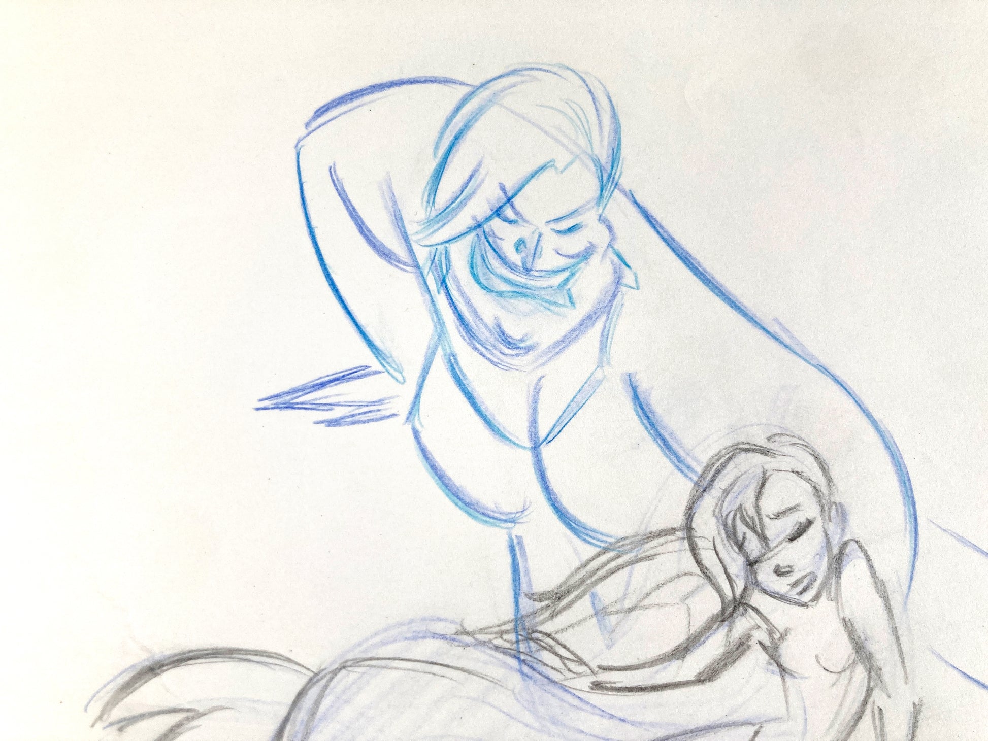 The Little Mermaid : Ursula and Ariel Original Animation Production Used Drawing (Walt Disney, 1989). For sale on FLIP Gallery
