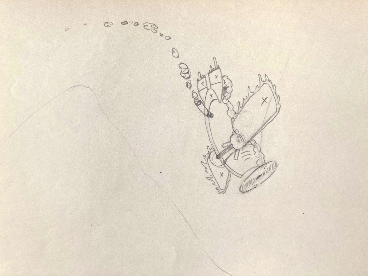 The Mail Pilot : Original Production Used Drawing Featuring Mickey in His Plane (Walt Disney, 1933). For sale on FLIP Gallery
