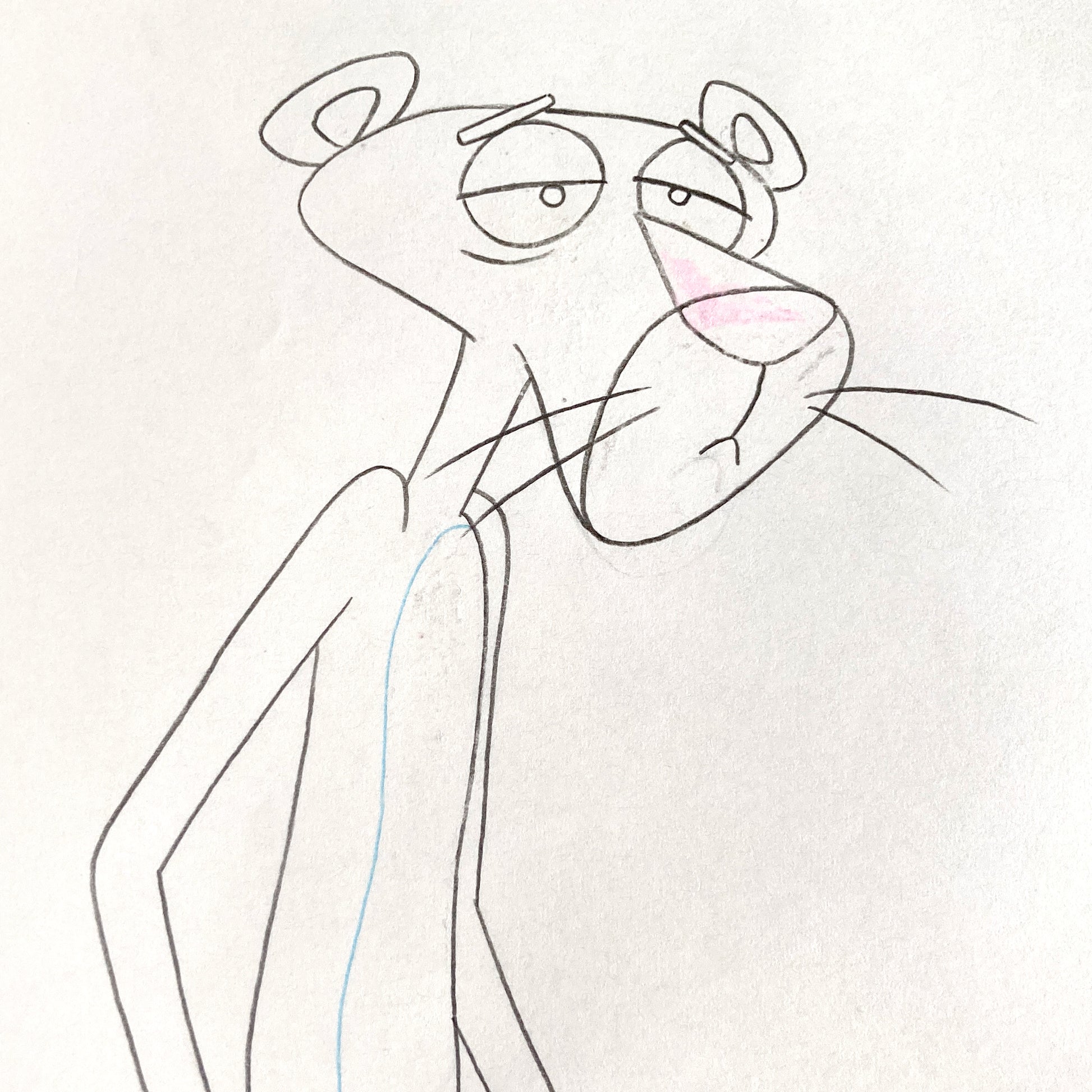Original Animation Production Used Drawing of The Pink Panther (From the 80's). For sale on FLIP Gallery