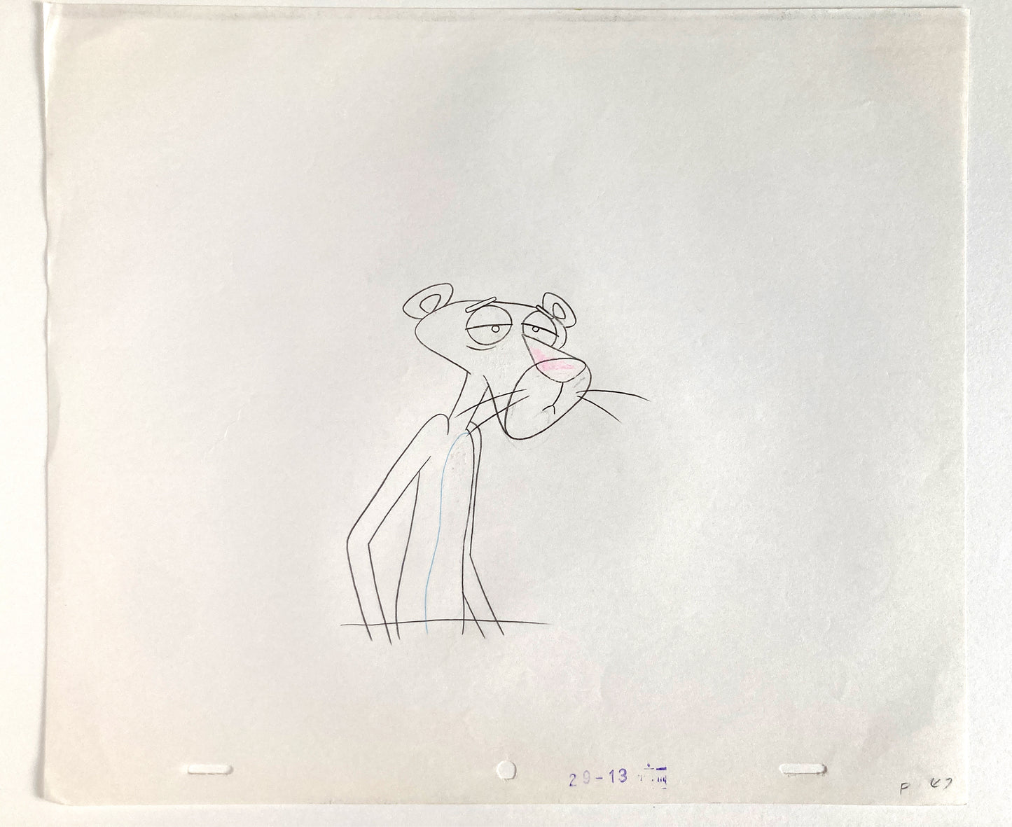 Original Animation Production Used Drawing of The Pink Panther (From the 80's). For sale on FLIP Gallery