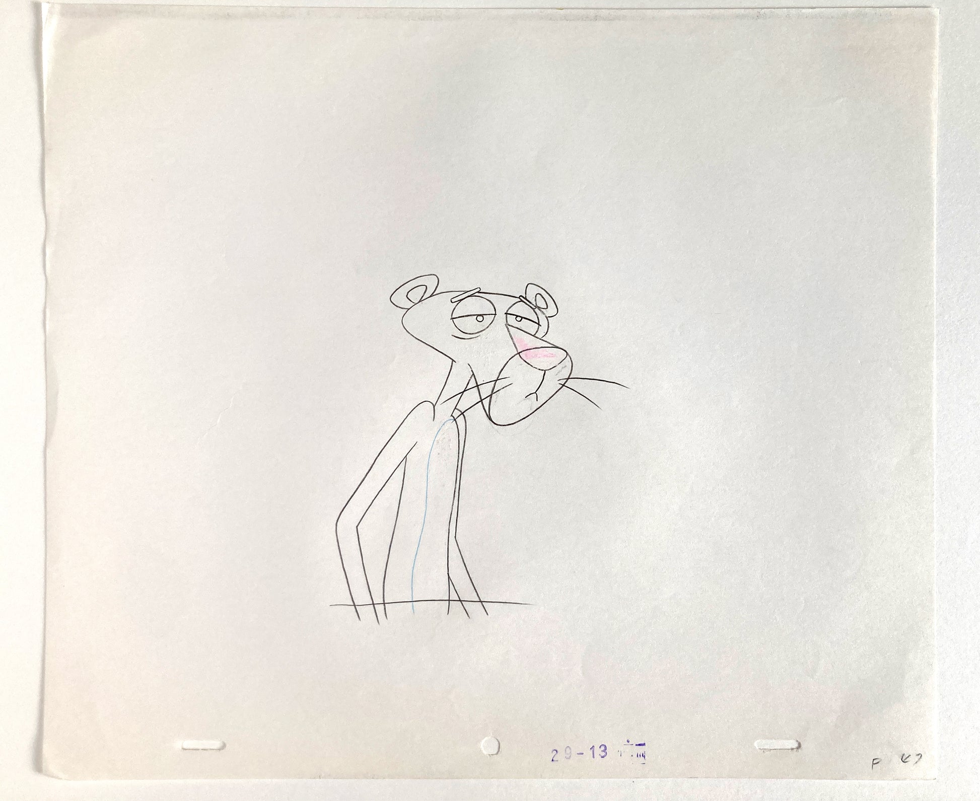 Original Animation Production Used Drawing of The Pink Panther (From the 80's). For sale on FLIP Gallery