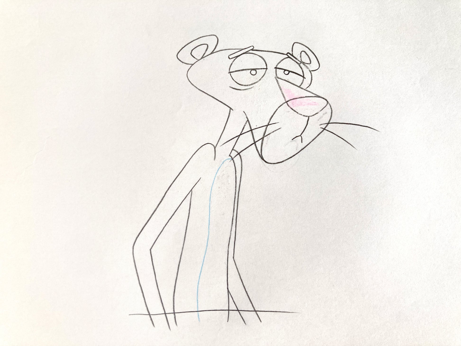 Original Animation Production Used Drawing of The Pink Panther (From the 80's). For sale on FLIP Gallery
