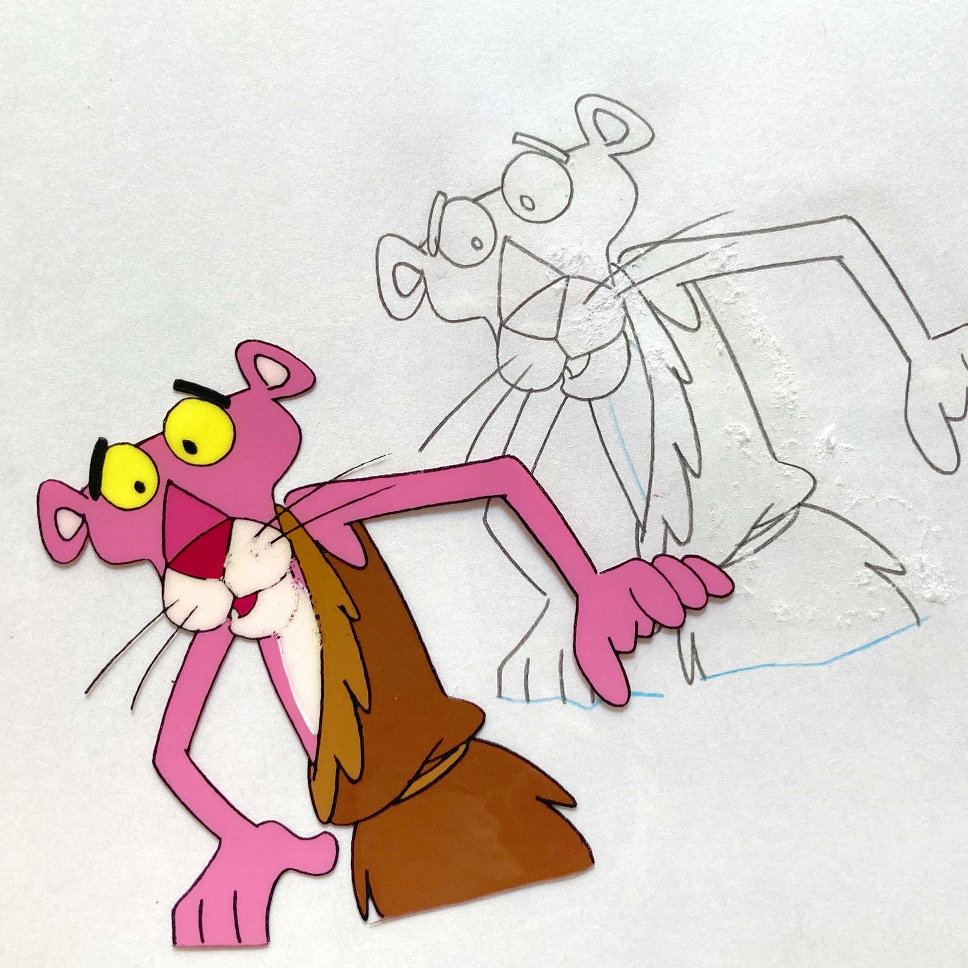The Pink Panther Original Production Used Animation Cel + Matching Drawing (Tv show 1980s). For sale on FLIP Gallery