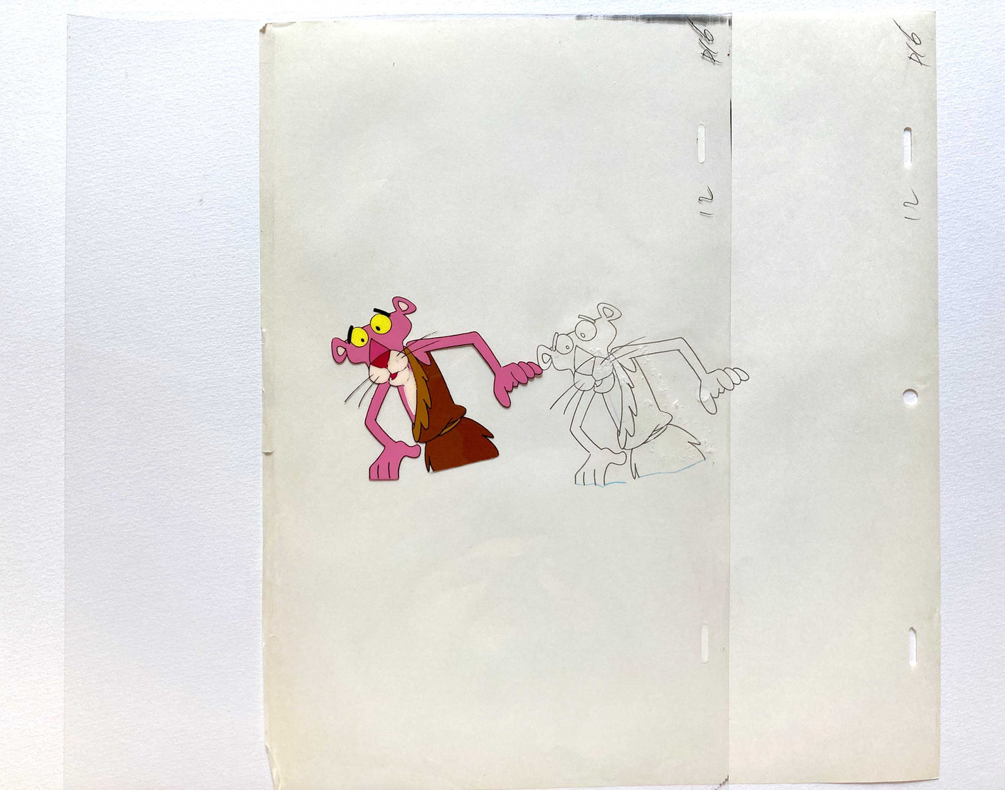 The Pink Panther Original Production Used Animation Cel + Matching Drawing (Tv show 1980s). For sale on FLIP Gallery