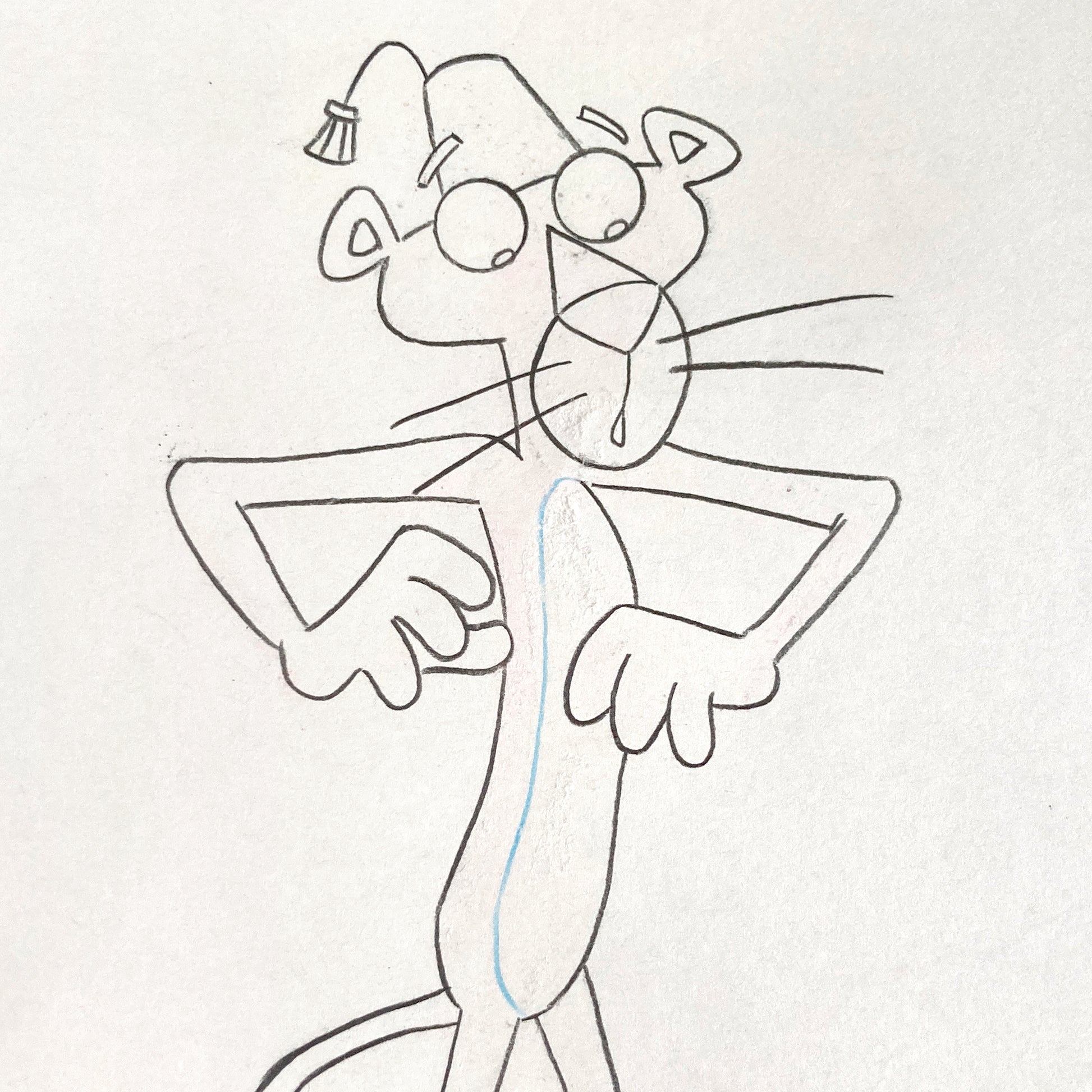 Original Animation Production Used Drawing of The Pink Panther (From the 80's). For sale on FLIP Gallery