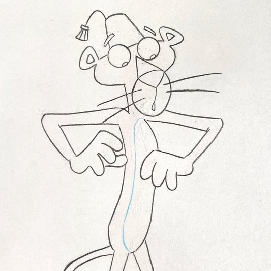 Original Animation Production Used Drawing of The Pink Panther (From the 80's). For sale on FLIP Gallery