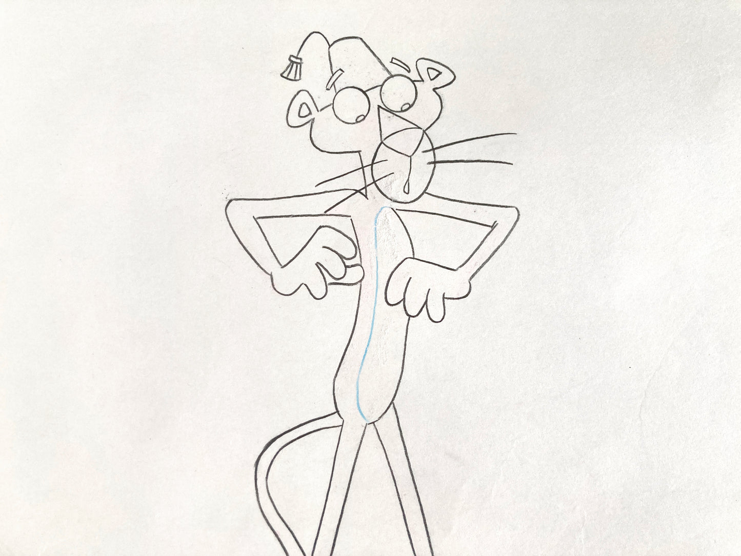 Original Animation Production Used Drawing of The Pink Panther (From the 80's). For sale on FLIP Gallery