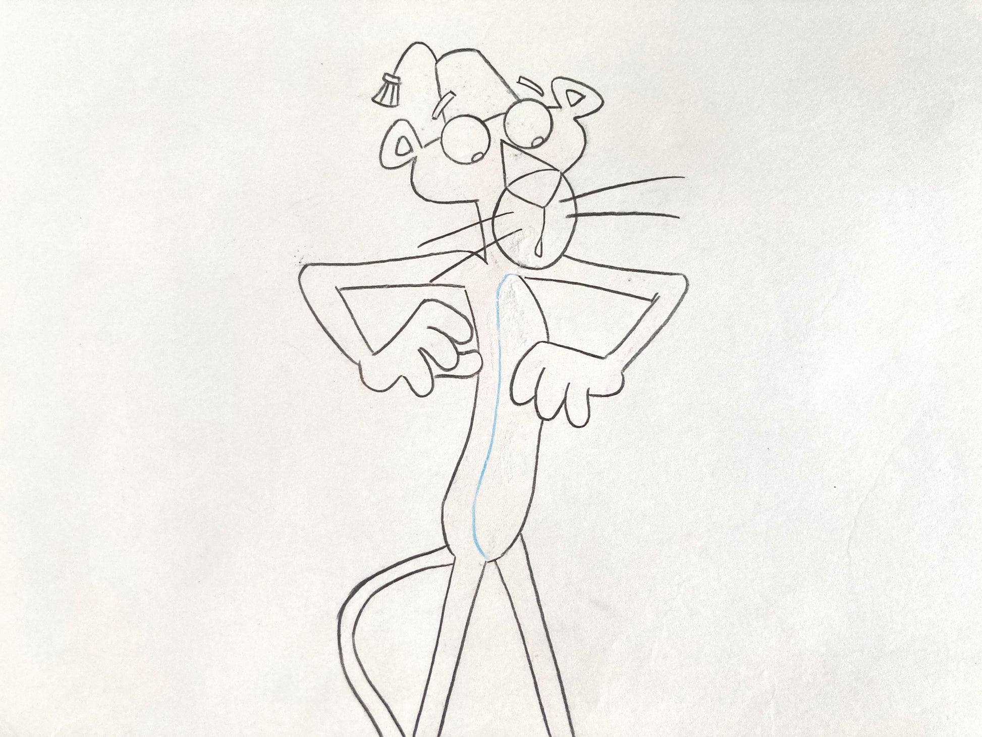 Original Animation Production Used Drawing of The Pink Panther (From the 80's). For sale on FLIP Gallery